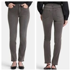 NYDJ Sheri Slim Jeans Grey High Rise Size 12 Curvy Fit Stretch Denim